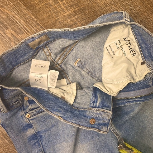 MOTHER THE OUTSIDER ANKLE CHEW IN POISONED PETALS HIGH WAISTED FLARE LEG RAW HEM - Picture 10 of 12